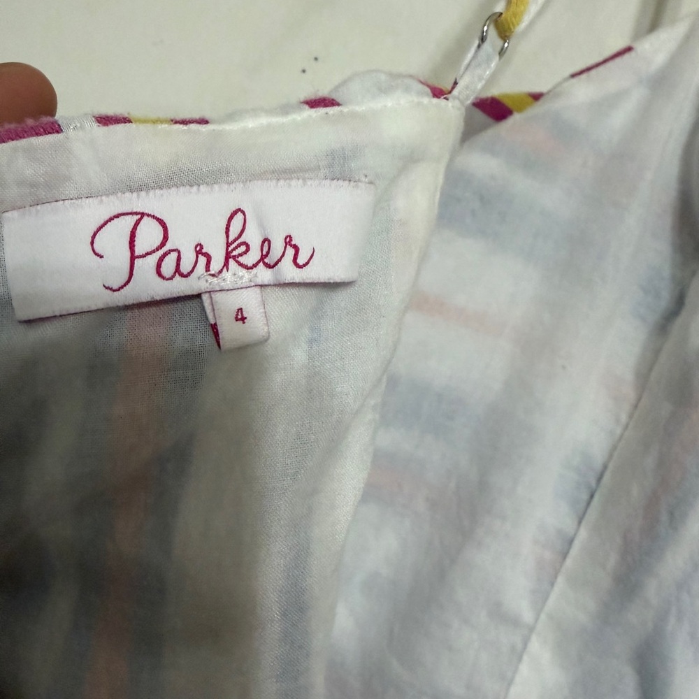 Parker Pink and White Striped Mini Dress - Picture 11 of 14